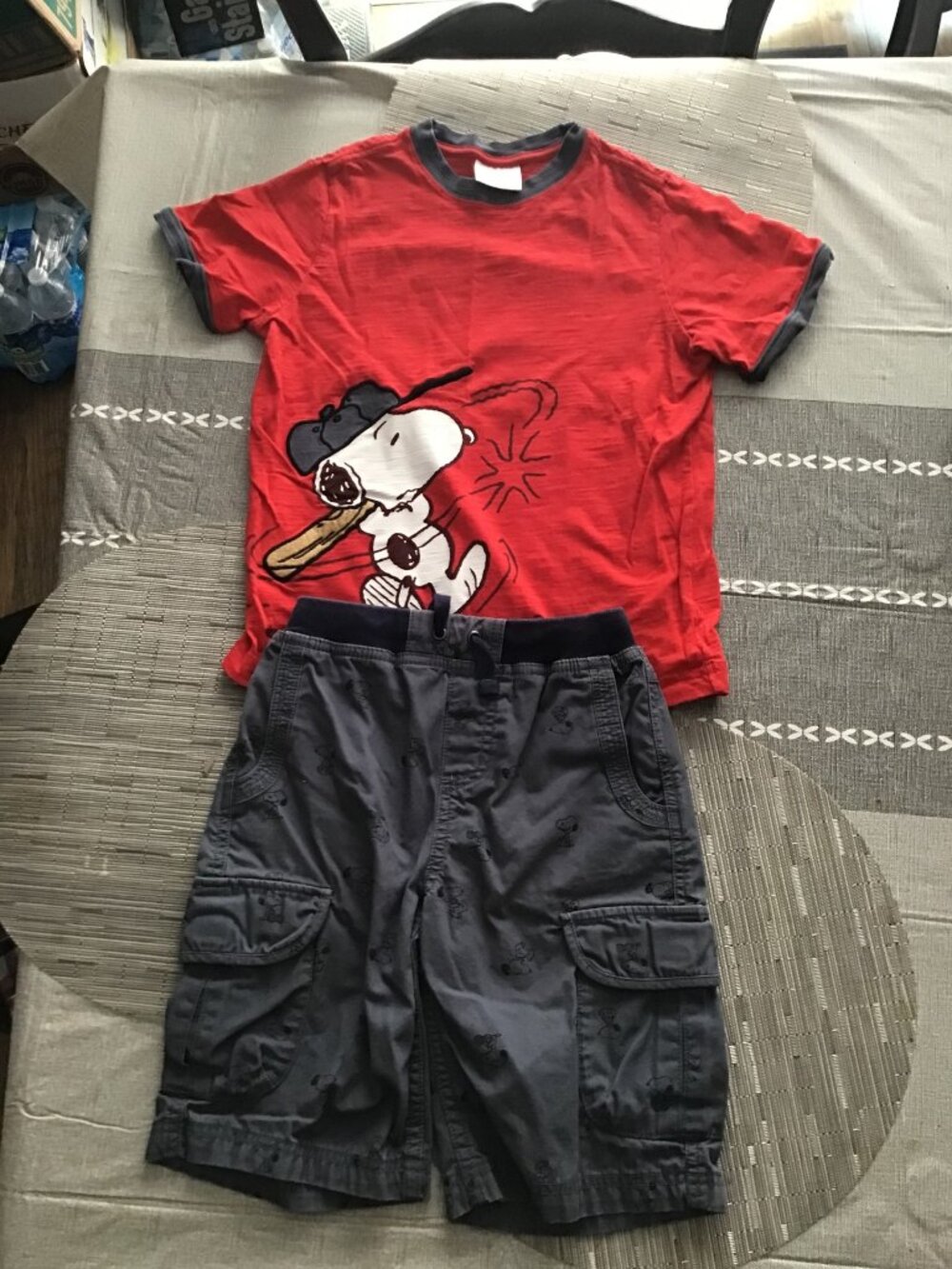 Boys' Hanna Andersson Snoopy Shorts Set 120/6-7, 130/8 Great Shape